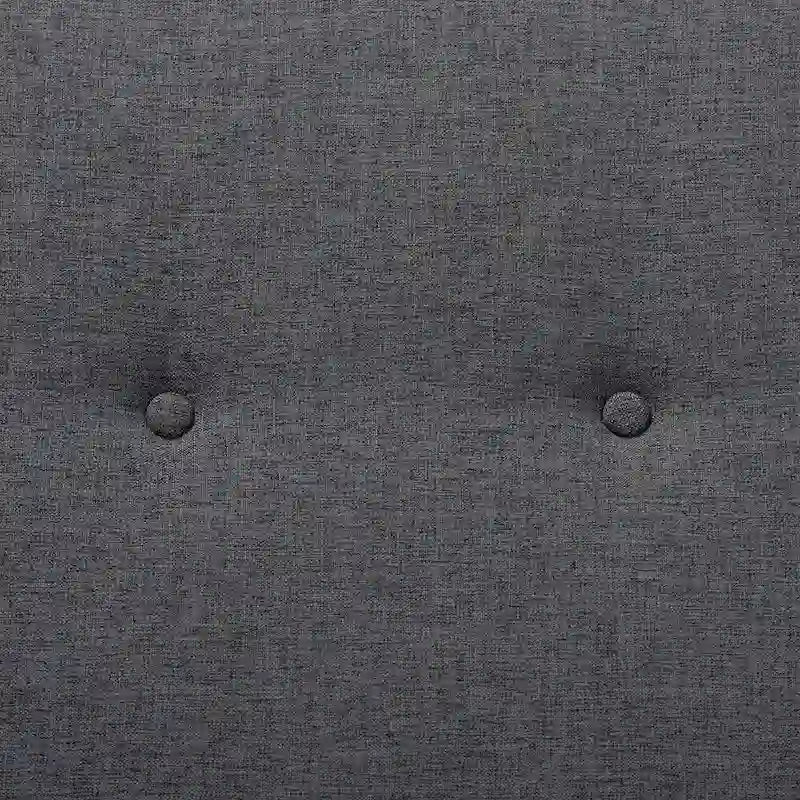 48.8" Mid-Century Modern Upholstered Bench - Button-Tufted, Walnut Finish, Grey Polyester, Foam Padded