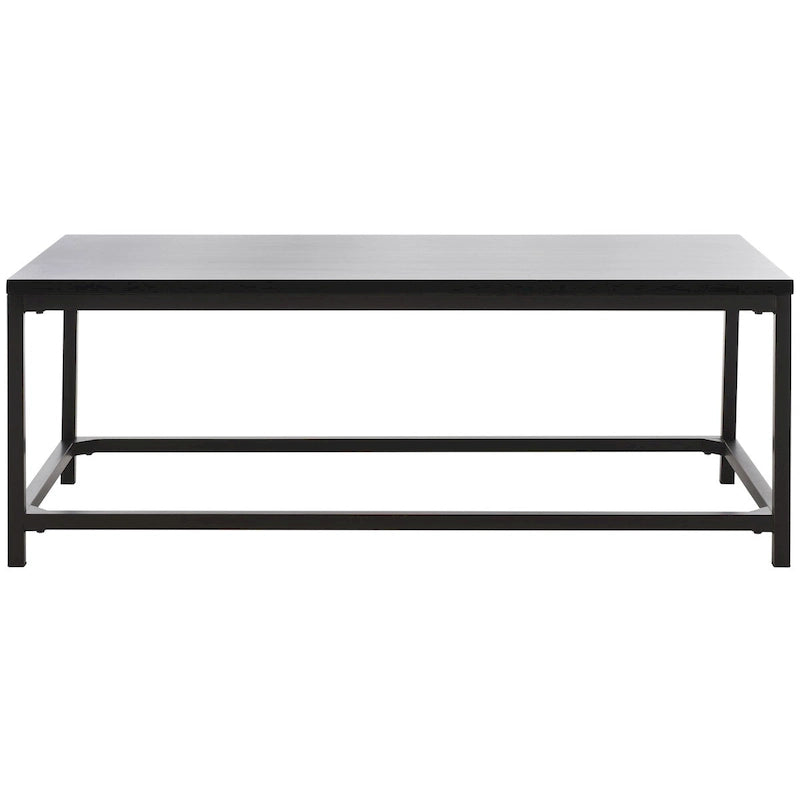 48" Reclaimed Wood Coffee Table - Black Metal Frame, Industrial Style, Smooth Wood Surface, 48"W x 24"D x 18"H