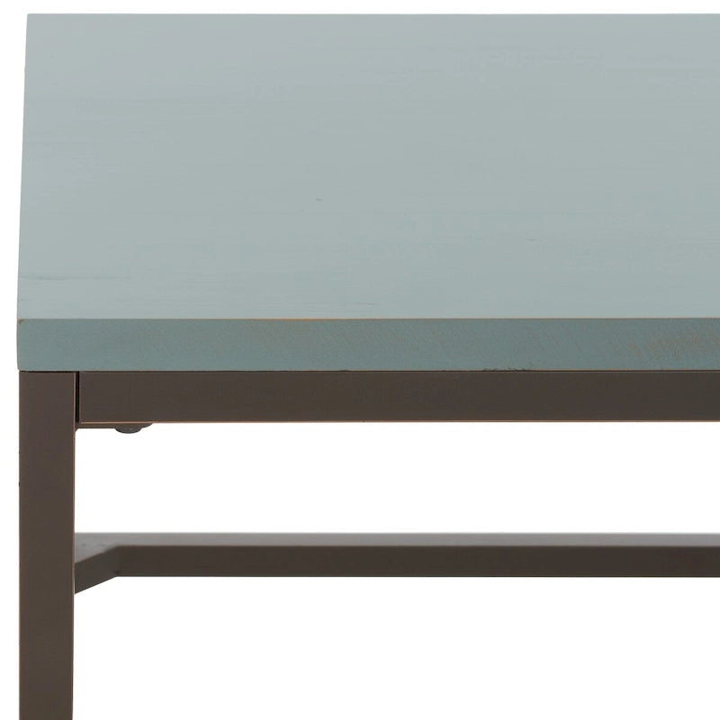 48" Reclaimed Wood Coffee Table - Black Metal Frame, Industrial Style, Smooth Wood Surface, 48"W x 24"D x 18"H