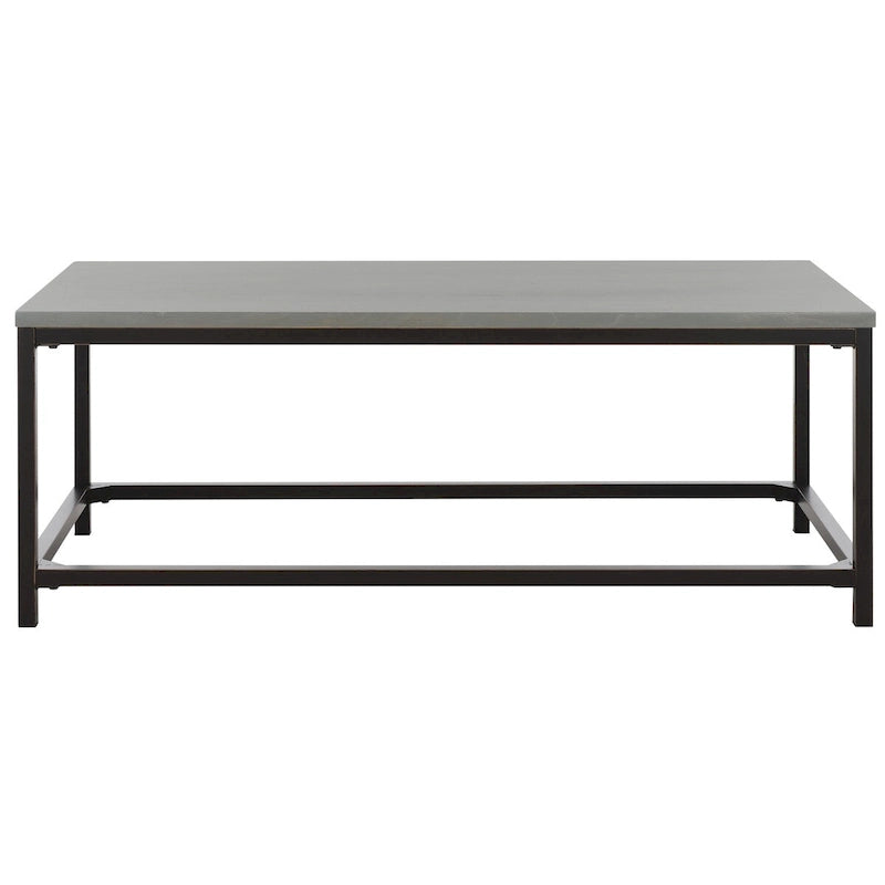 48" Reclaimed Wood Coffee Table - Black Metal Frame, Industrial Style, Smooth Wood Surface, 48"W x 24"D x 18"H