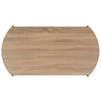 39.4" Rectangular Coffee Table - Curved Edges, Black Metal Base, Minimalist Style, 39.4"W x 20.5"D x 13.8"H