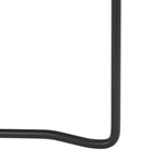 39.4" Rectangular Coffee Table - Curved Edges, Black Metal Base, Minimalist Style, 39.4"W x 20.5"D x 13.8"H