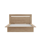 Modern Platform Bed with Headboard - Engineered Wood, Extra-Wide Bedsides, No Box Spring Needed, Minimalist Design