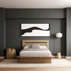 Modern Platform Bed with Headboard - Engineered Wood, Extra-Wide Bedsides, No Box Spring Needed, Minimalist Design