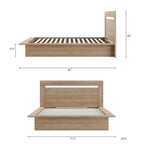 Modern Platform Bed with Headboard - Engineered Wood, Extra-Wide Bedsides, No Box Spring Needed, Minimalist Design