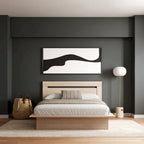 Modern Platform Bed with Headboard - Engineered Wood, Extra-Wide Bedsides, No Box Spring Needed, Minimalist Design