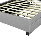 Queen Upholstered Platform Bed with Twin Trundle, Storage Headboard, USB Ports & 2 Drawers - Linen Fabric, 500lbs