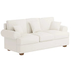 66" Linen Fabric Loveseat Sofa - Solid Wood Frame with High-Density Cushions - Modern 2-3 Seater for Living Room