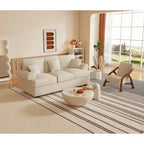 66" Linen Fabric Loveseat Sofa - Solid Wood Frame with High-Density Cushions - Modern 2-3 Seater for Living Room