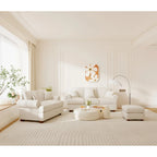 66" Linen Fabric Loveseat Sofa - Solid Wood Frame with High-Density Cushions - Modern 2-3 Seater for Living Room