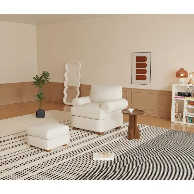 66" Linen Fabric Loveseat Sofa - Solid Wood Frame with High-Density Cushions - Modern 2-3 Seater for Living Room