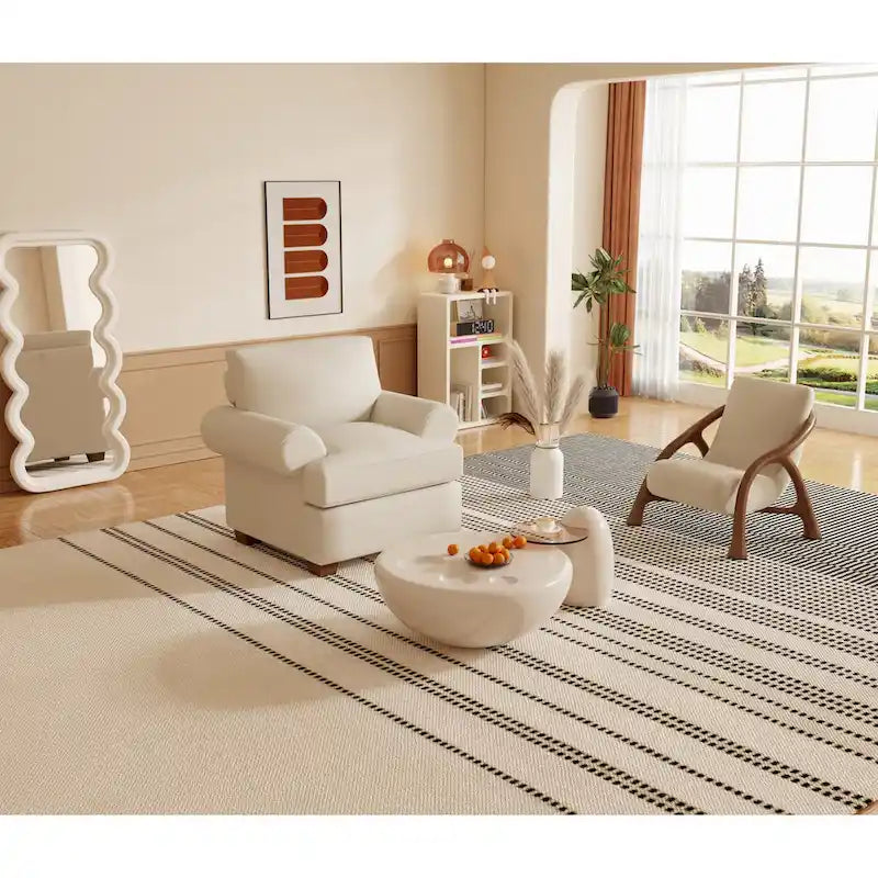 66" Linen Fabric Loveseat Sofa - Solid Wood Frame with High-Density Cushions - Modern 2-3 Seater for Living Room