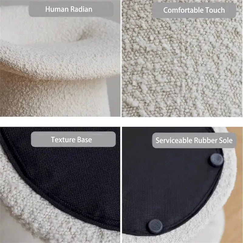 Modern Multipurpose Vanity Stool - Upholstered Ottoman Bench, Mid-Century Style, 18.4"W x 15.4"D x 19.7"H, Fabric Seating for Bedroom Bathroom