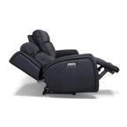 87" Leather Power Reclining Sofa with Power Headrests, USB Ports, Tufted Back, DualFlex Spring System