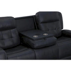 87" Leather Power Reclining Sofa with Power Headrests, USB Ports, Tufted Back, DualFlex Spring System