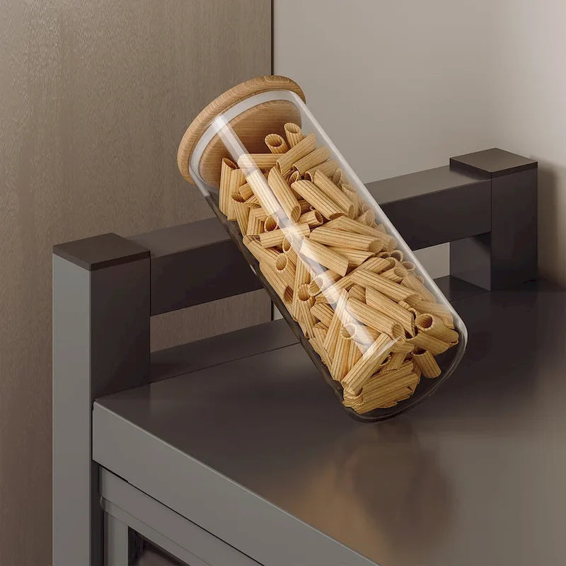 Kitchen Storage Cabinet with Wheels - Baker's Rack, Microwave Shelf, Double Doors, 250kg Capacity, 360° Casters