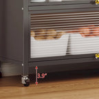 Kitchen Storage Cabinet with Wheels - Baker's Rack, Microwave Shelf, Double Doors, 250kg Capacity, 360° Casters