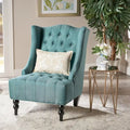 Button-Tufted Wingback Accent Chair with Diamond Stitching, Birch Wood Legs, Contemporary Design, 27.5"W x 33.75"D x 38.5"H