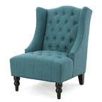 Button-Tufted Wingback Accent Chair with Diamond Stitching, Birch Wood Legs, Contemporary Design, 27.5"W x 33.75"D x 38.5"H