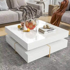 31.5" High Gloss Coffee Table with 4 Drawers - Particle Board, UV Veneer, 180lbs Capacity, Black/White Options