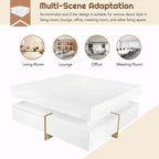 31.5" High Gloss Coffee Table with 4 Drawers - Particle Board, UV Veneer, 180lbs Capacity, Black/White Options