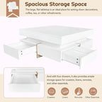 31.5" High Gloss Coffee Table with 4 Drawers - Particle Board, UV Veneer, 180lbs Capacity, Black/White Options