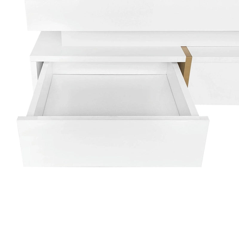 31.5" High Gloss Coffee Table with 4 Drawers - Particle Board, UV Veneer, 180lbs Capacity, Black/White Options