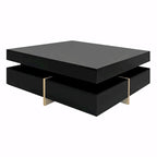 31.5" High Gloss Coffee Table with 4 Drawers - Particle Board, UV Veneer, 180lbs Capacity, Black/White Options
