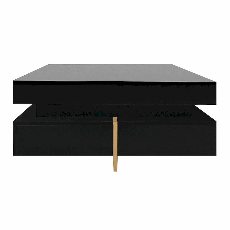 31.5" High Gloss Coffee Table with 4 Drawers - Particle Board, UV Veneer, 180lbs Capacity, Black/White Options