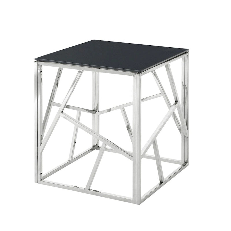 20" End Table with Tempered Glass Top - Gold Metal Frame, 120lbs Capacity, 8mm Glass, Modern Style, Easy Assembly