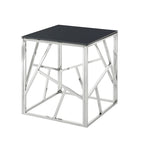 20" End Table with Tempered Glass Top - Gold Metal Frame, 120lbs Capacity, 8mm Glass, Modern Style, Easy Assembly