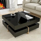 Modern High Gloss Coffee Table with 4 Drawers