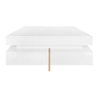 31.5" High Gloss Coffee Table with 4 Drawers - Particle Board, 180lbs Capacity, 2-Tier, Modern Style