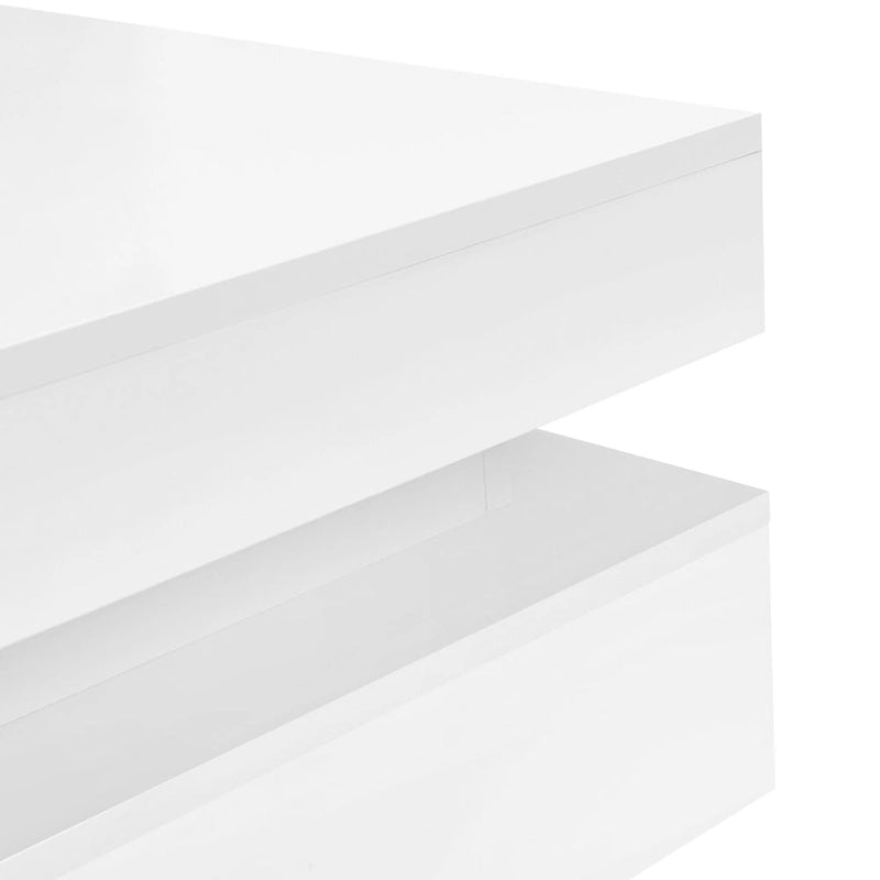 31.5" High Gloss Coffee Table with 4 Drawers - Particle Board, 180lbs Capacity, 2-Tier, Modern Style