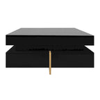 31.5" High Gloss Coffee Table with 4 Drawers - Particle Board, 180lbs Capacity, 2-Tier, Modern Style