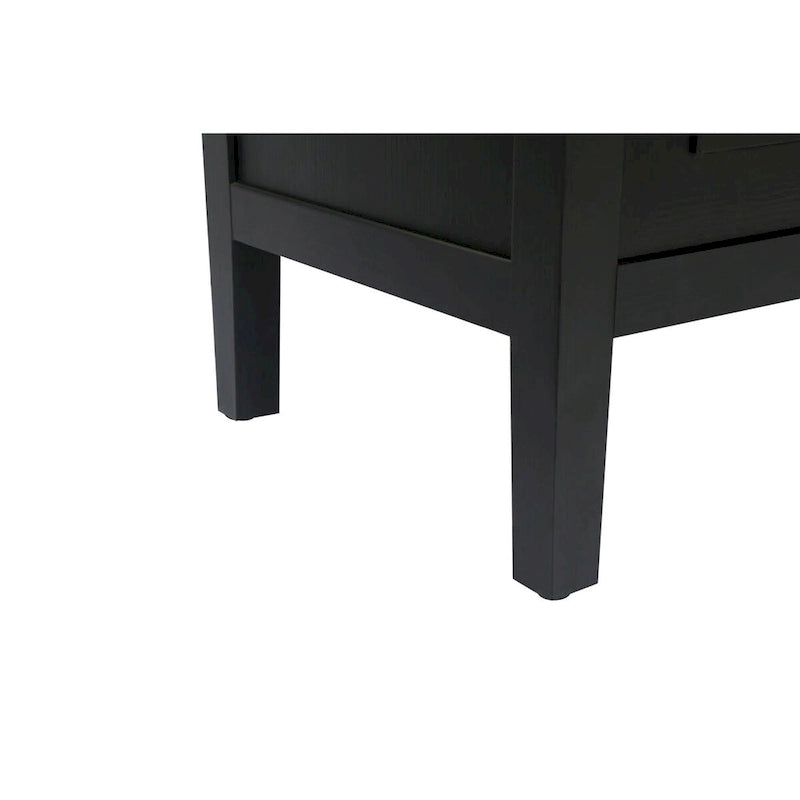 59.8" 4-Door Storage Cabinet Sideboard - MDF, Adjustable Shelf, Black Finish, American Style, Dining/Hallway