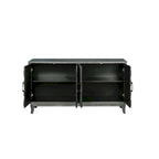 59.8" 4-Door Storage Cabinet Sideboard - MDF, Adjustable Shelf, Black Finish, American Style, Dining/Hallway