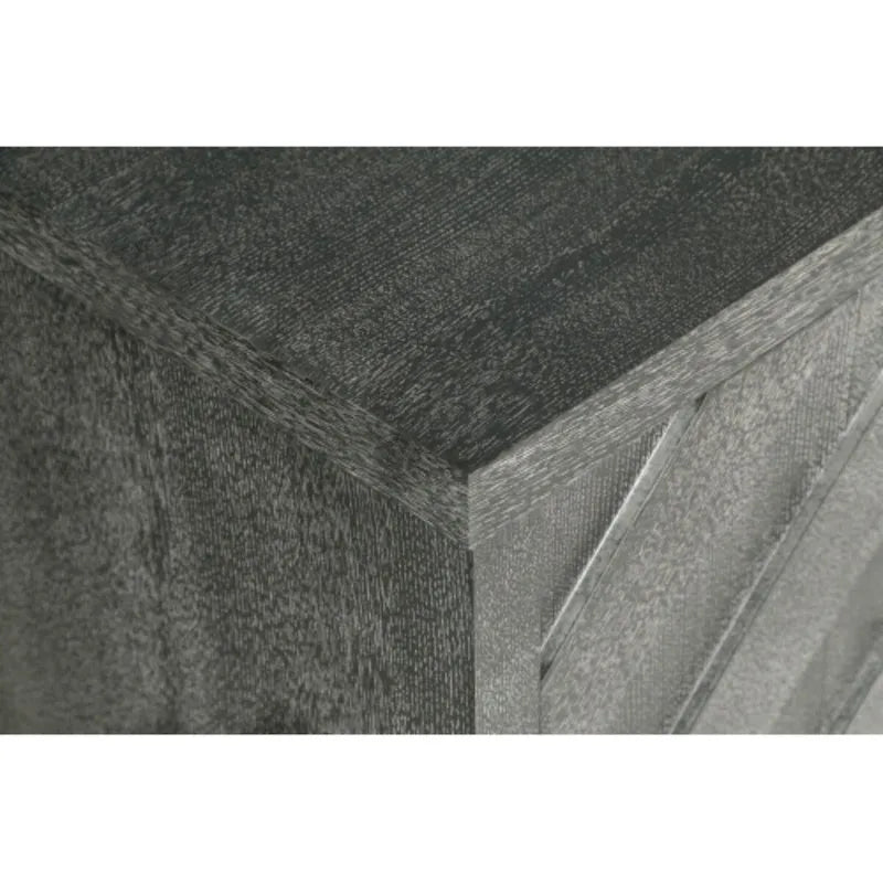 59.8" 4-Door Storage Cabinet Sideboard - MDF, Adjustable Shelf, Black Finish, American Style, Dining/Hallway