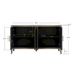 59.8" 4-Door Storage Cabinet Sideboard - MDF, Adjustable Shelf, Black Finish, American Style, Dining/Hallway