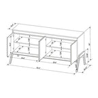63" Sideboard Buffet with 4 Doors - Soft-Close, Eucalyptus Wood Feet, 4 Shelves, Mid-Century Modern, Macadamia Finish