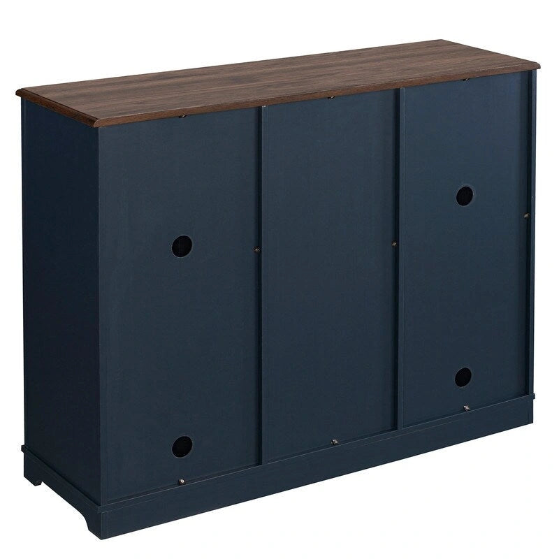 47" Wine Bar Cabinet - Holds 9 Bottles, Stemware Racks, 2 Drawers, 2 Doors, Modern Contemporary Style