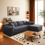 105.5" Velvet Sectional Chaise Sofa - 2-Piece Modular with Pocket Springs - High-Density Foam Upholstered Couch with Pillows