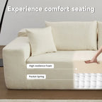 105.5" Velvet Sectional Chaise Sofa - 2-Piece Modular with Pocket Springs - High-Density Foam Upholstered Couch with Pillows