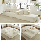 105.5" Velvet Sectional Chaise Sofa - 2-Piece Modular with Pocket Springs - High-Density Foam Upholstered Couch with Pillows
