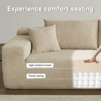 105.5" Velvet Sectional Chaise Sofa - 2-Piece Modular with Pocket Springs - High-Density Foam Upholstered Couch with Pillows