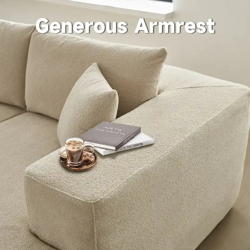 105.5" Velvet Sectional Chaise Sofa - 2-Piece Modular with Pocket Springs - High-Density Foam Upholstered Couch with Pillows