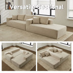 105.5" Velvet Sectional Chaise Sofa - 2-Piece Modular with Pocket Springs - High-Density Foam Upholstered Couch with Pillows