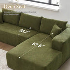 105.5" Velvet Sectional Chaise Sofa - 2-Piece Modular with Pocket Springs - High-Density Foam Upholstered Couch with Pillows