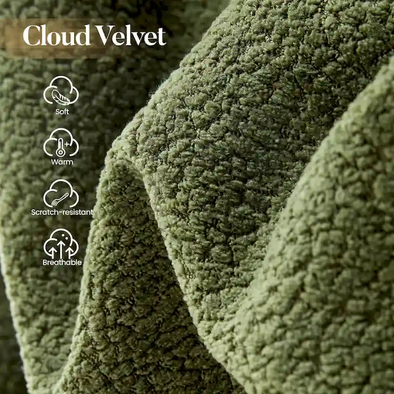 105.5" Velvet Sectional Chaise Sofa - 2-Piece Modular with Pocket Springs - High-Density Foam Upholstered Couch with Pillows