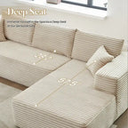 105.5" Velvet Sectional Chaise Sofa - 2-Piece Modular with Pocket Springs - High-Density Foam Upholstered Couch with Pillows